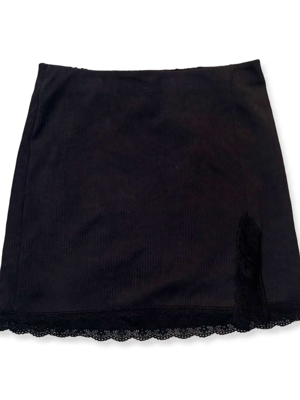 H&M Black Mini Skirt with Lace Trim